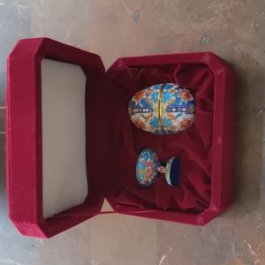 Vintage Cloisonne Egg with Cross Necklace